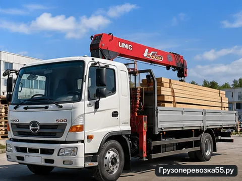 Hino 500 с КМУ · Манипулятор · 10 т — перевозчик Сергей, Омск