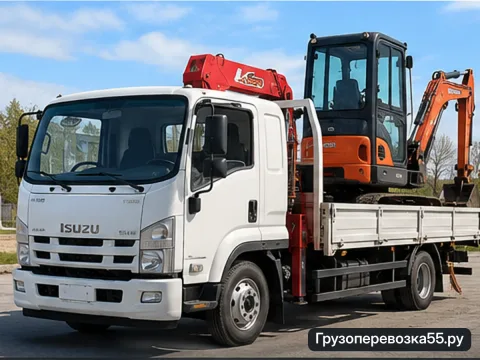 Isuzu Forward с КМУ · Манипулятор · 5 т — перевозчик Павел, Омск